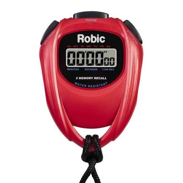 Robic Robic 2004925 SC-429 Water Resistant All Purpose Stopwatch; Red 2004925